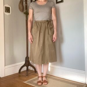 Vintage 80’s Lacoste Izod Twill Khaki Wrap Skirt